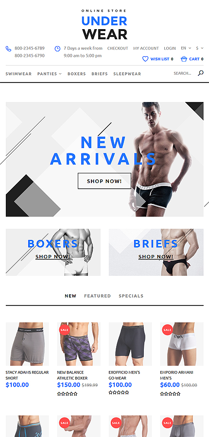 Kit Graphique #58025 Homme Hommes Opencart Template - Tablet Layout 