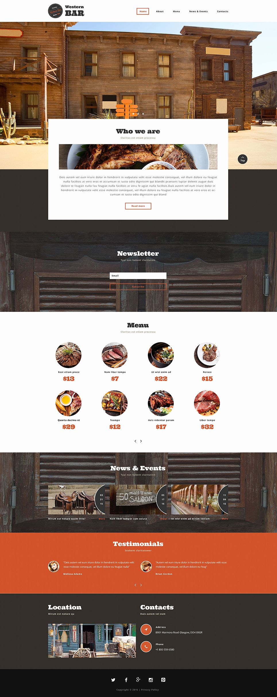 Cafe and Restaurant Responsive Website Template New Screenshots BIG