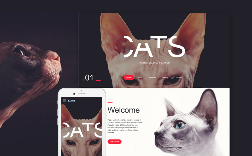 Cat Responsive Website Template New Screenshots BIG