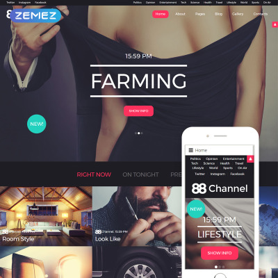 88 Channel Joomla Template #58088