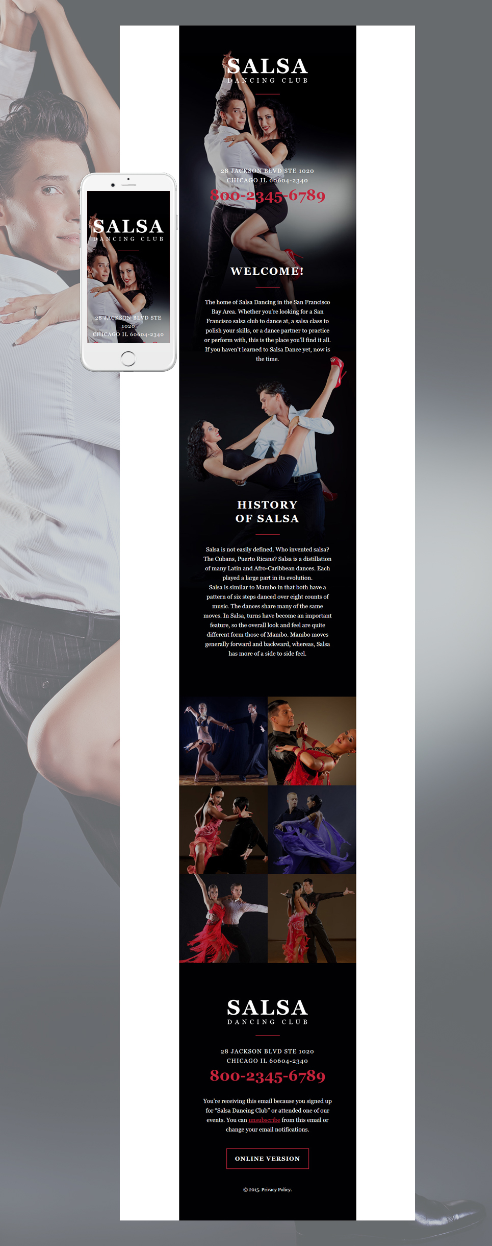 Dance Studio Responsive Newsletter Template New Screenshots BIG