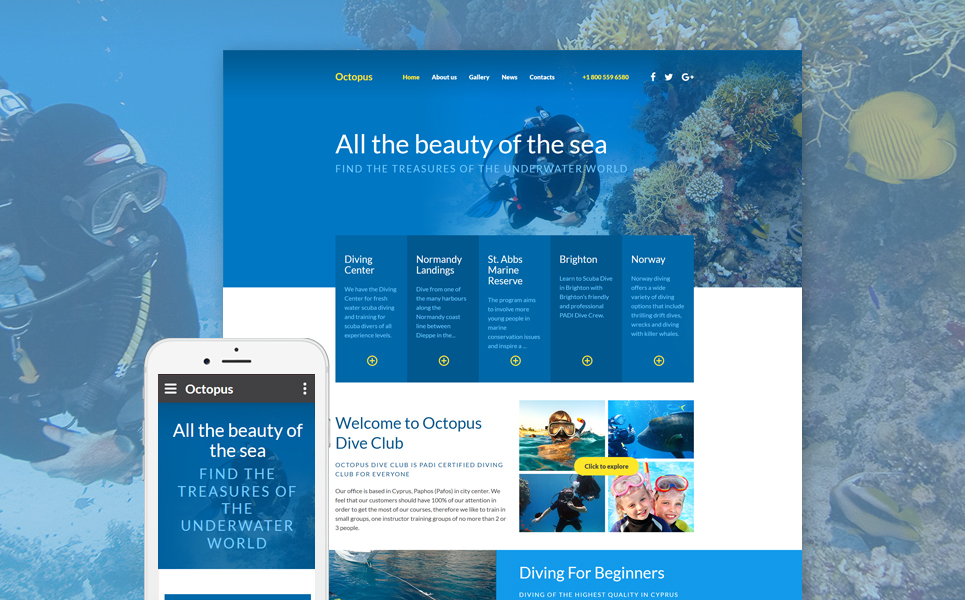 Diving Responsive Website Template New Screenshots BIG