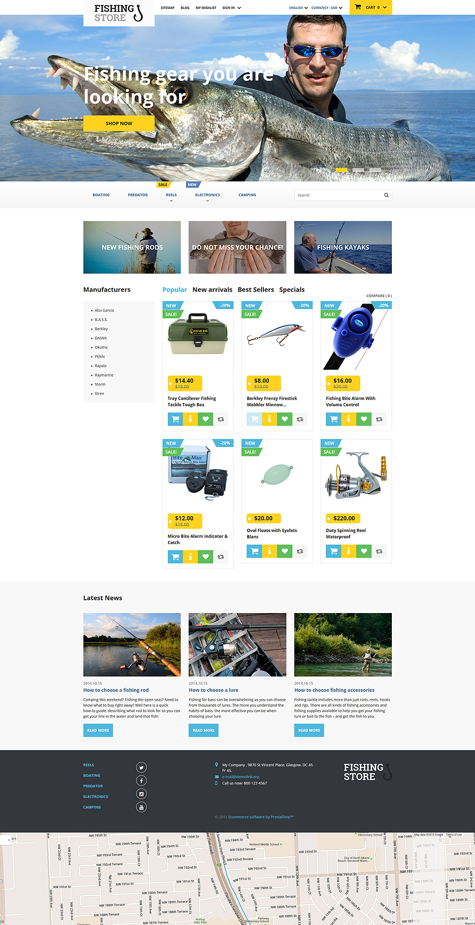 Fishing Store PrestaShop Theme New Screenshots BIG