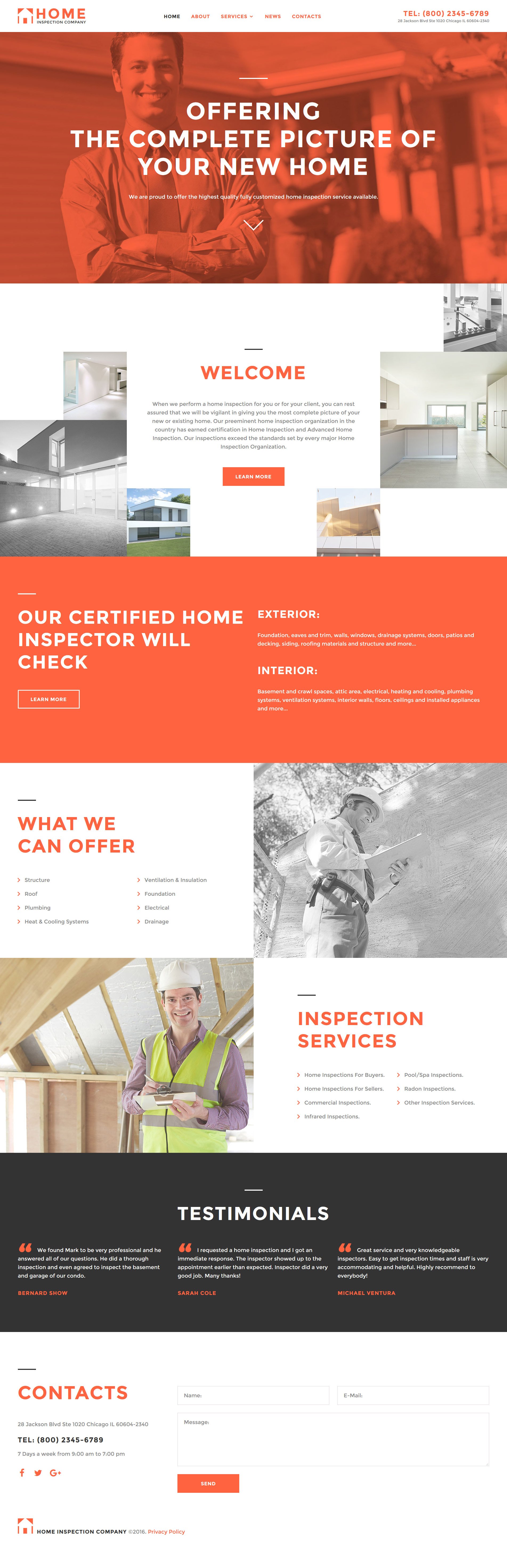 Home Inspector Responsive Website Template 58002
