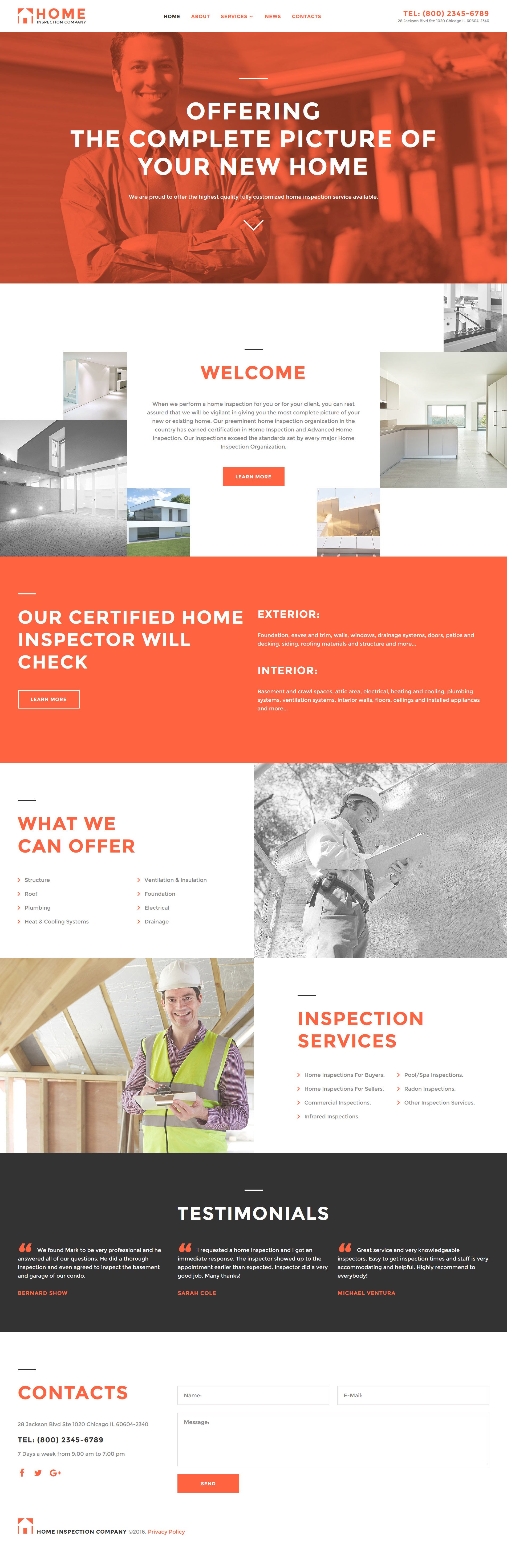 Home Inspector Responsive Website Template #58002