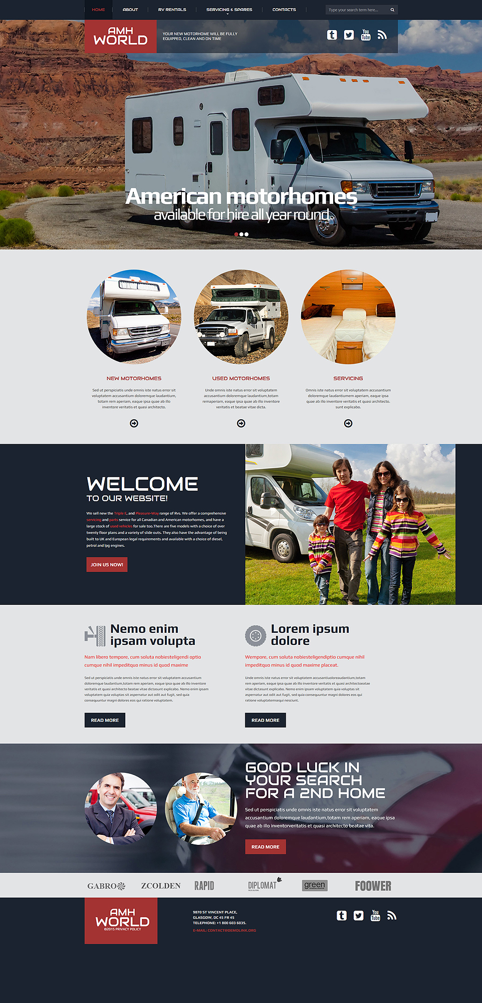 Motor Homes & RVs Responsive Website Template New Screenshots BIG