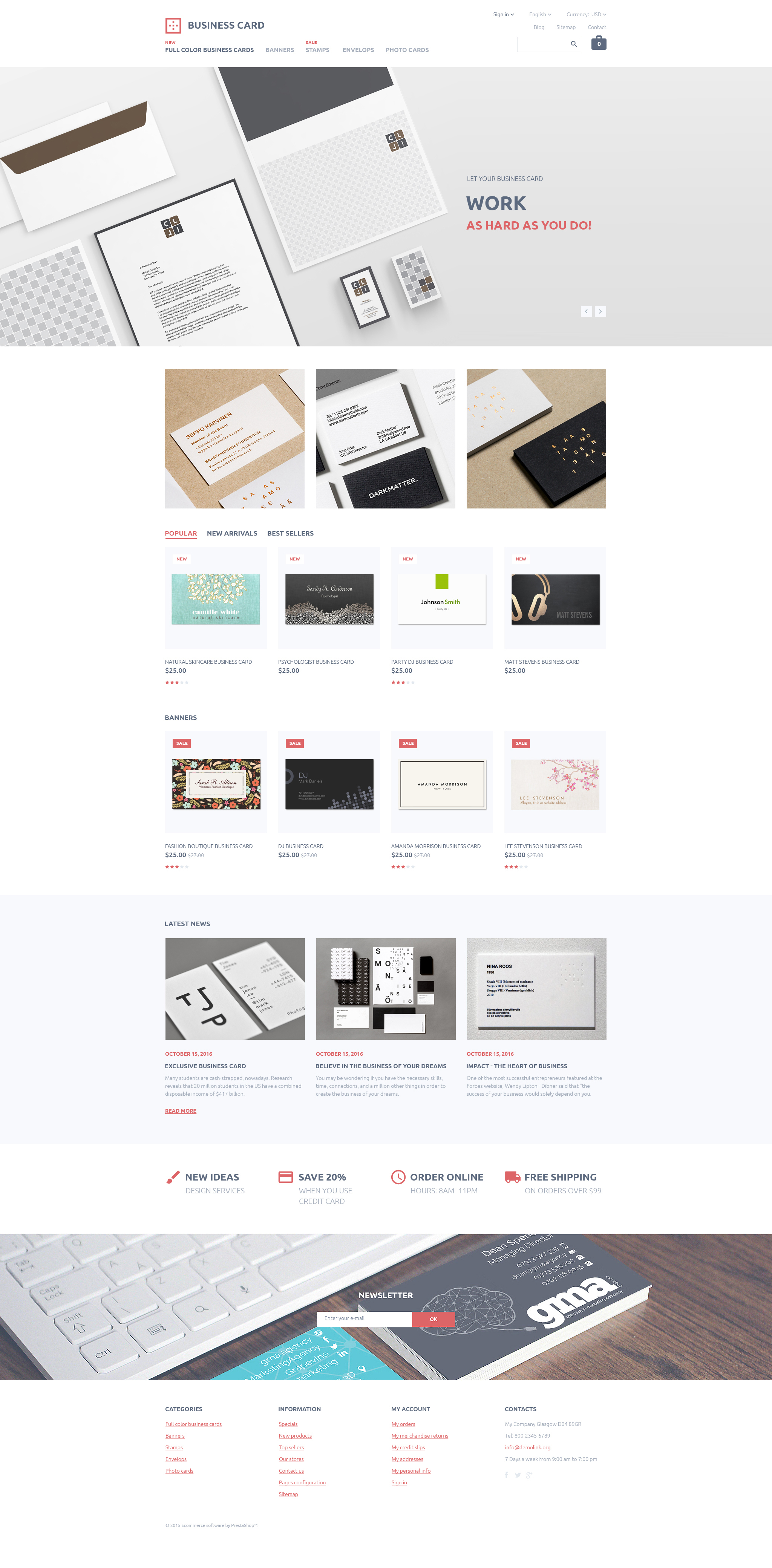 PrestaShop Theme namens "Business Card" #58022 - Screenshot