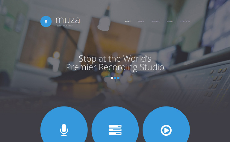 Recording Studio Parallax Website Theme Big Screenshot Recording Studio Responsive Website Template New Screenshots BIG