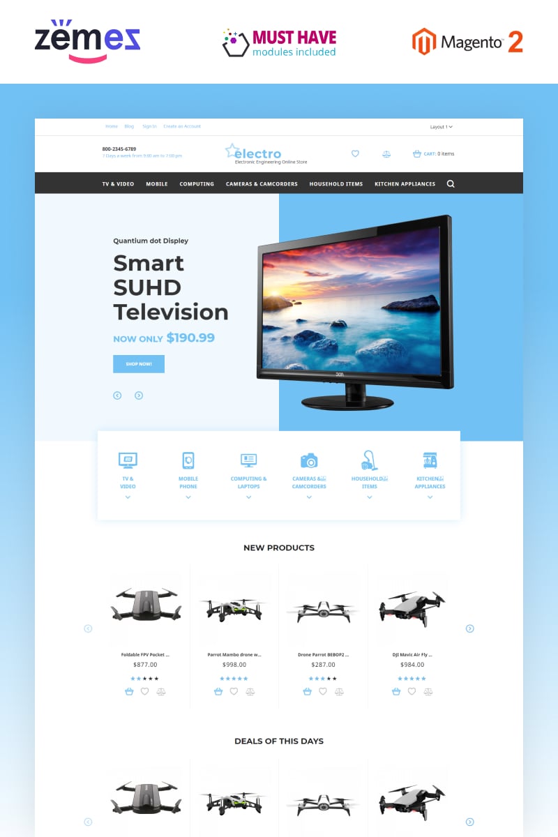 Responsivt Electro - Electronic Engineering Store Magento-tema #58050 - skärmbild