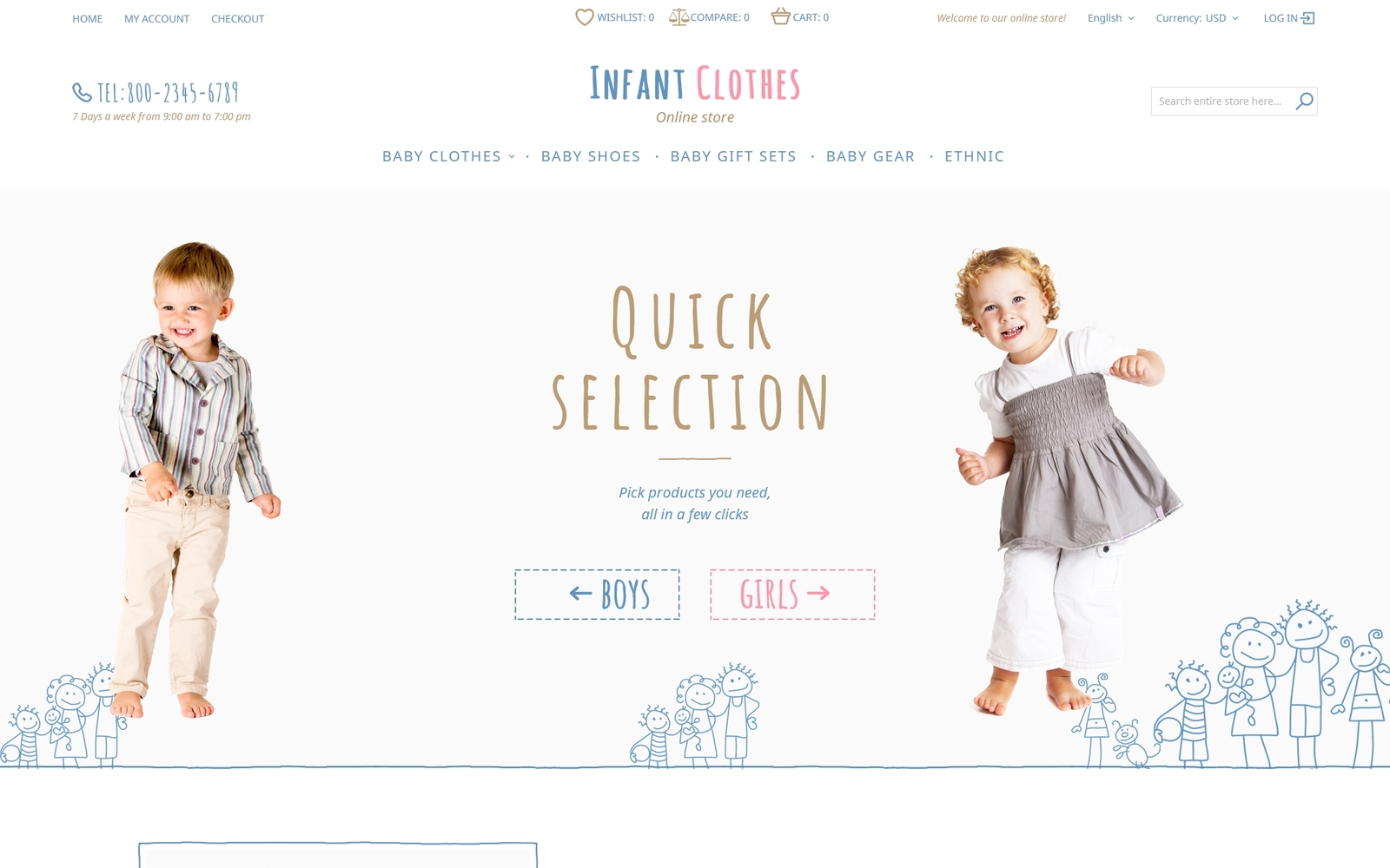 Reszponzív Infant Clothes Magento sablon 58079