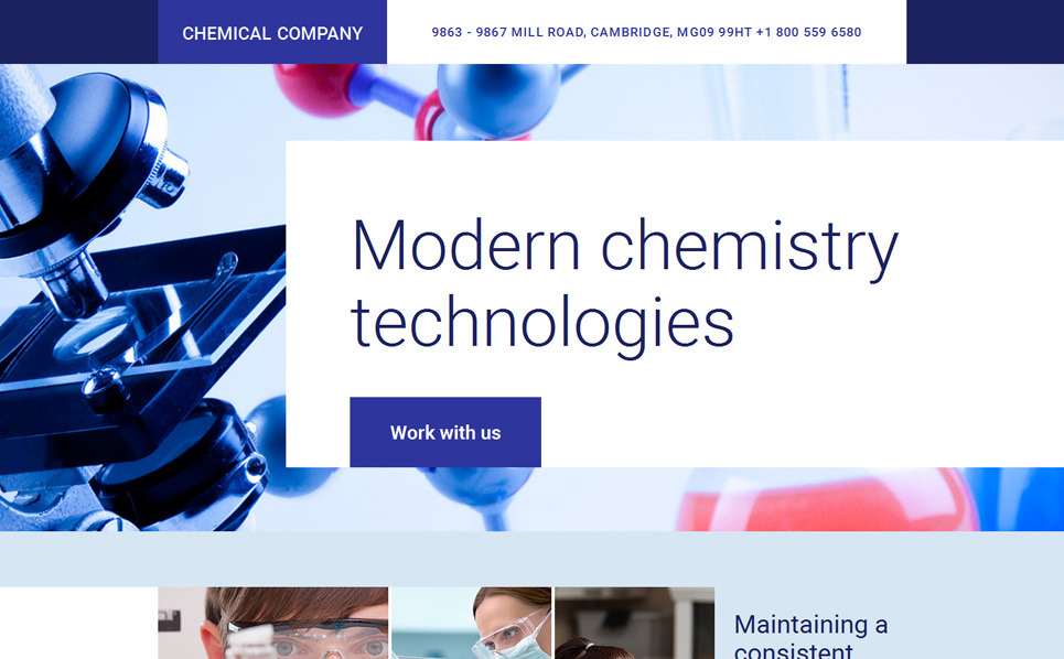Science Lab Responsive Landing Page Template 58035