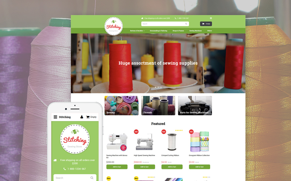 Sewing Store OpenCart Template New Screenshots BIG