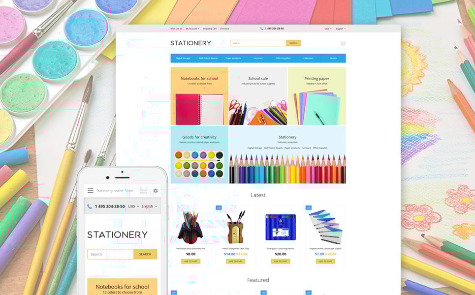 Stationery OpenCart Template New Screenshots BIG