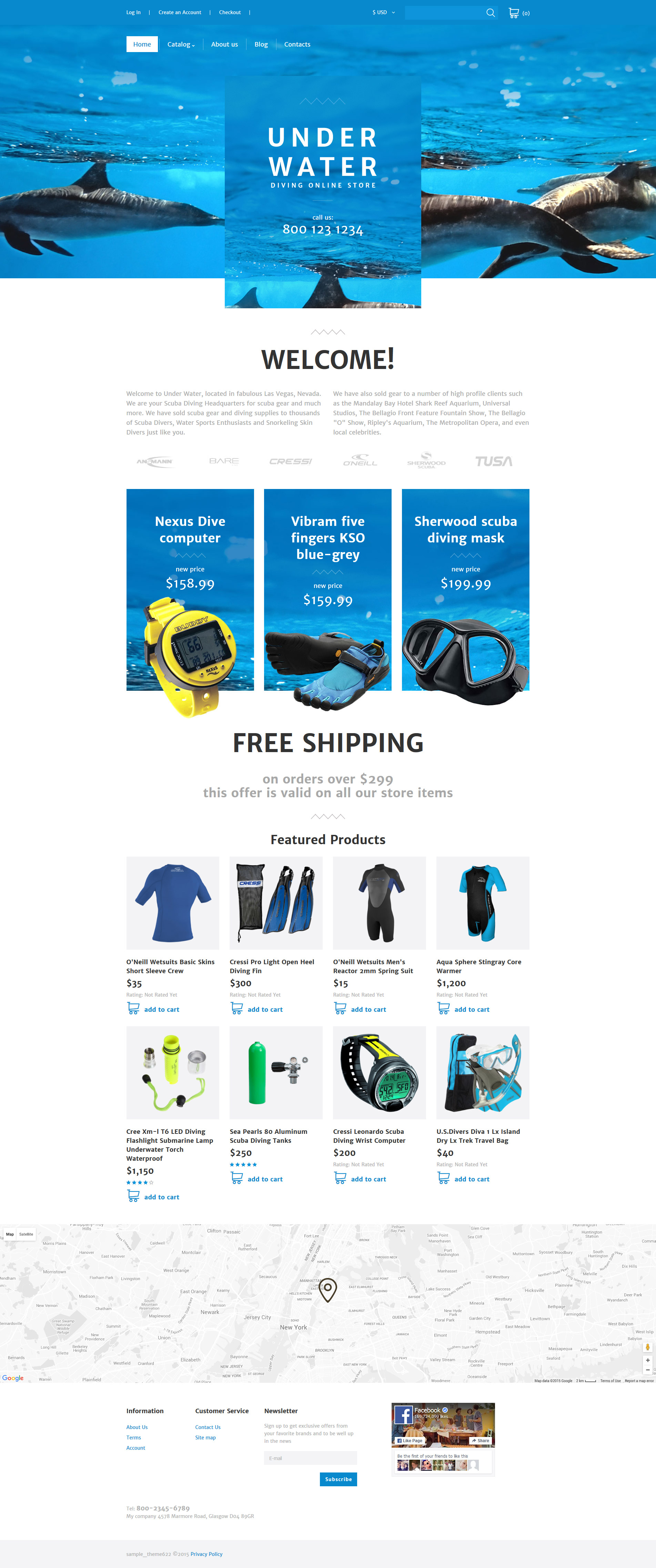 Template VirtueMart para Sites de Mergulho №58021 - captura de tela