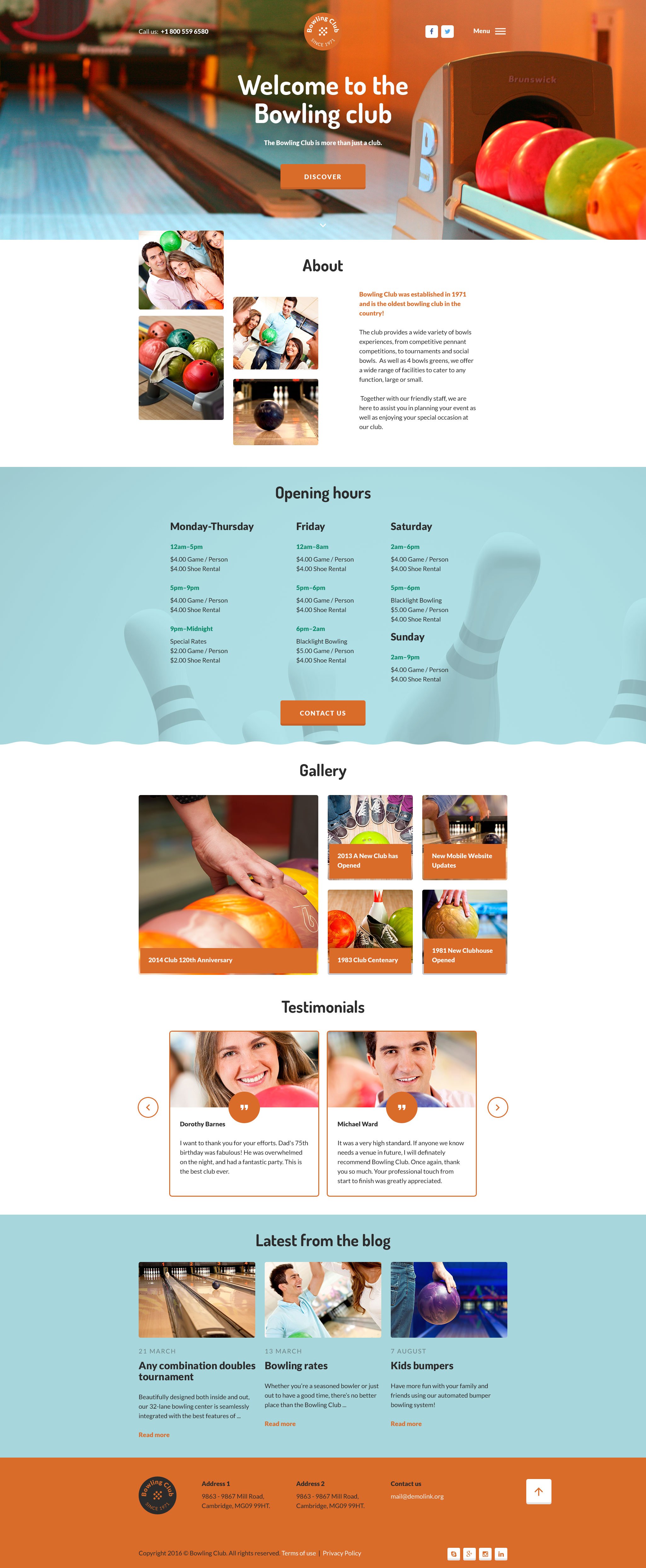 "Bowling Club" modèle web adaptatif #58121