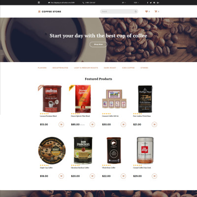 Coffee Store OpenCart Template #58134