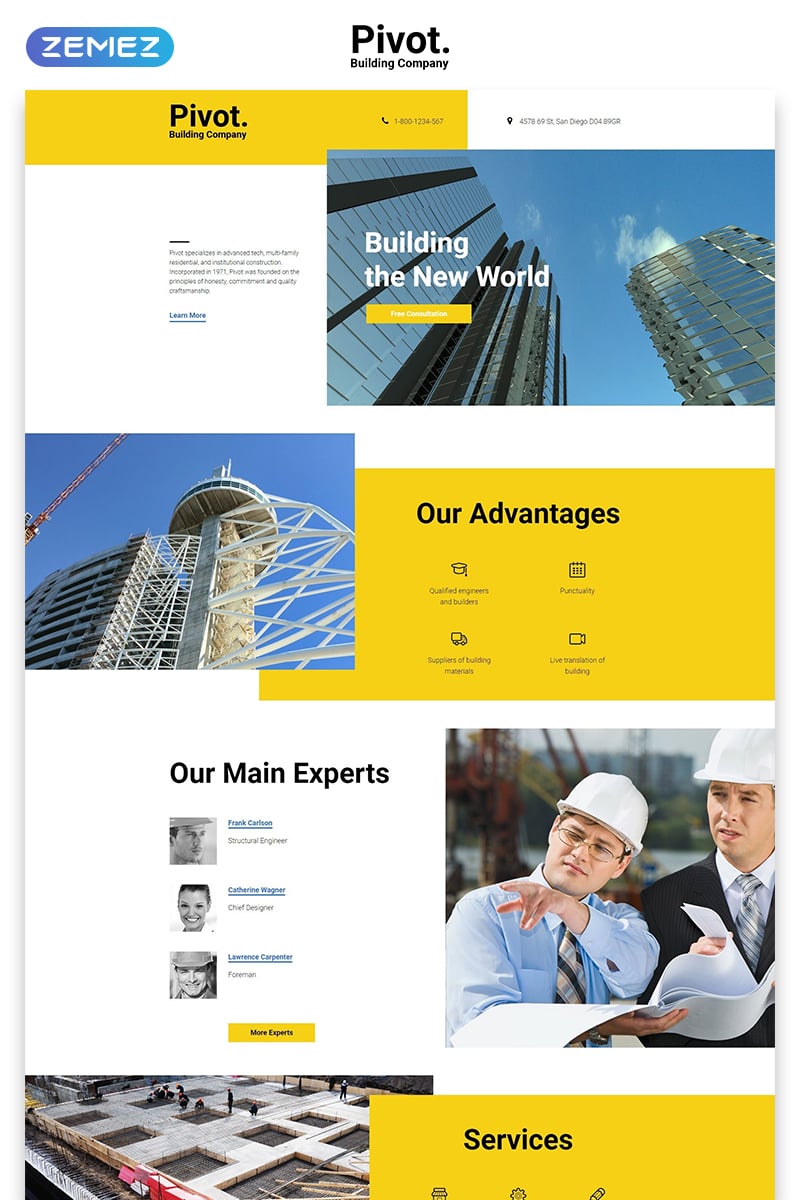 JKB Construction Company Landing Page Html Template KF8 download