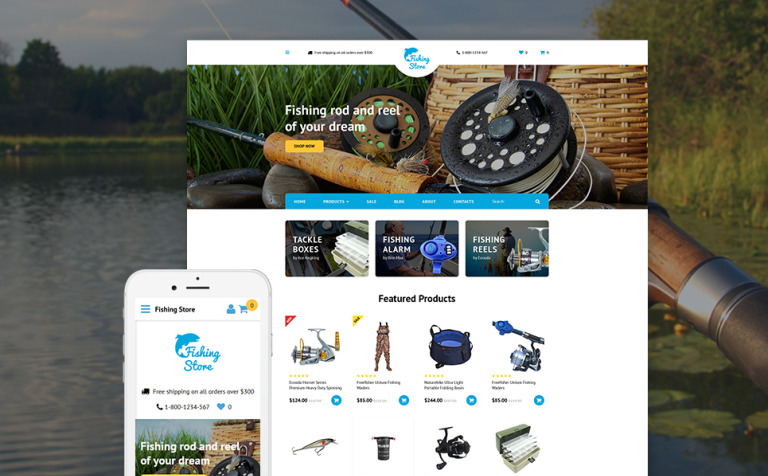 Fishing Store Bootstrap OpenCart Template Big Screenshot Fishing Store OpenCart Template New Screenshots BIG