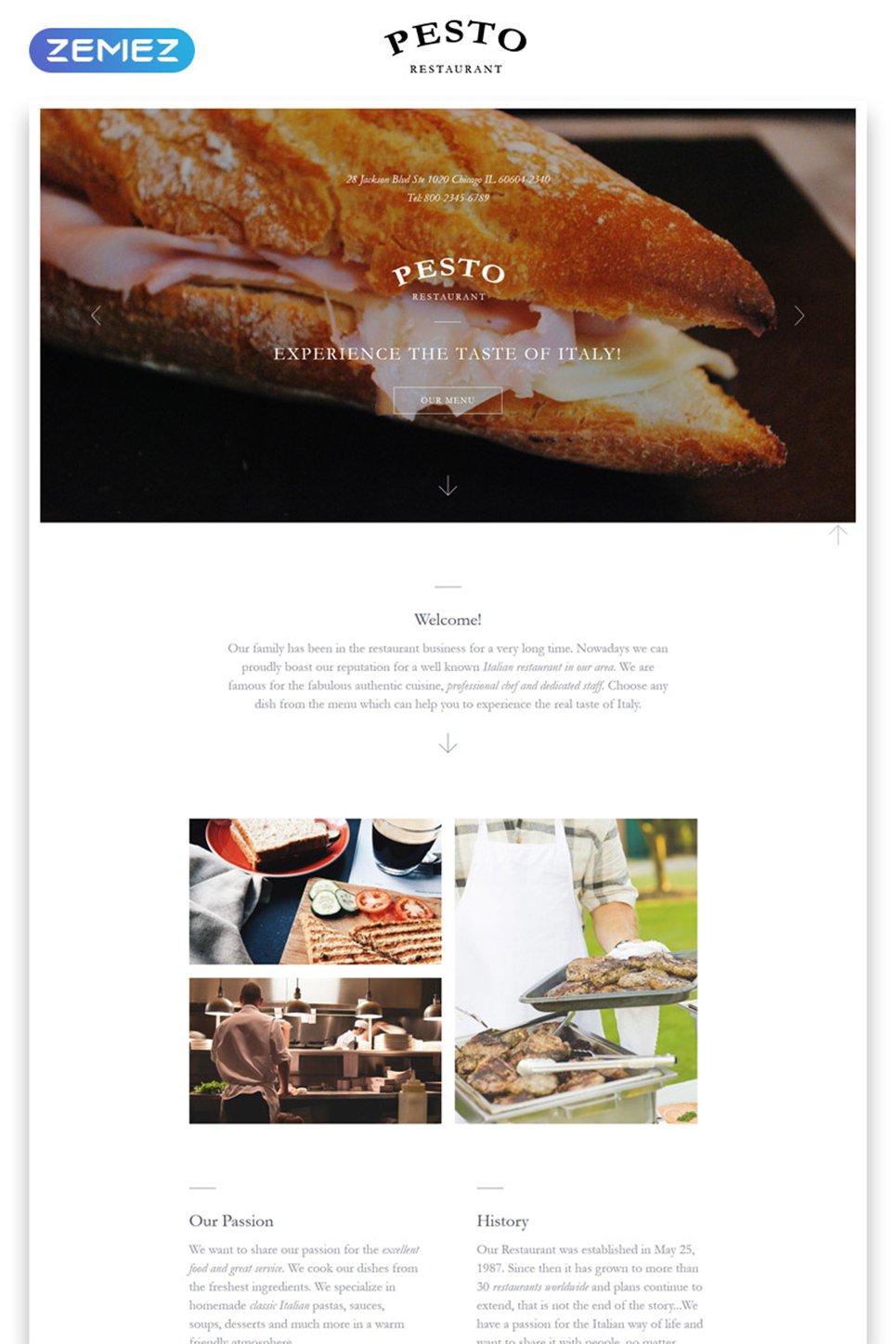 Italian Restaurant Responsive Landing Page Template New Screenshots BIG