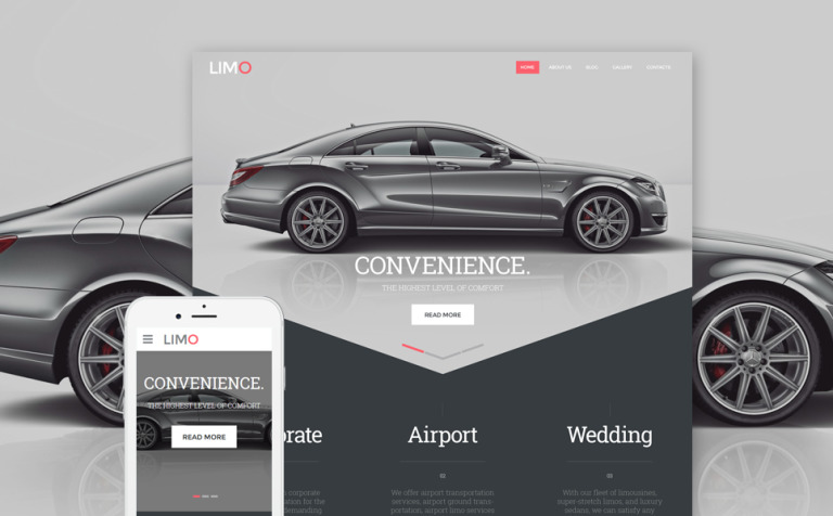 Limo - Transportation & Transfer Services Bootstrap Website Theme Big Screenshot Limo - Transportation & Transfer Services Website Template New Screenshots BIG