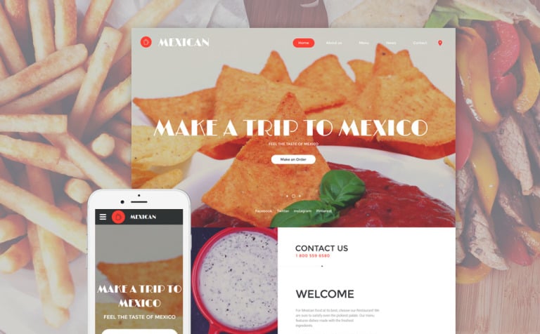 Mexican Responsive Website Template Big Screenshot Mexican Website Template New Screenshots BIG