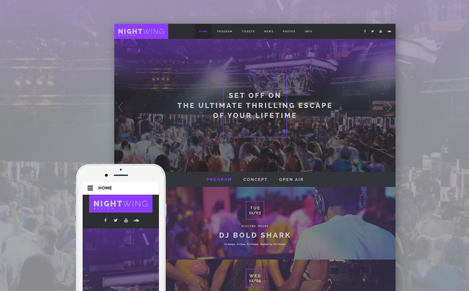 Night Club Responsive Website Template New Screenshots BIG