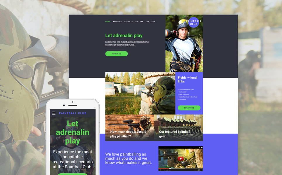 Paintball Club Website Template New Screenshots BIG