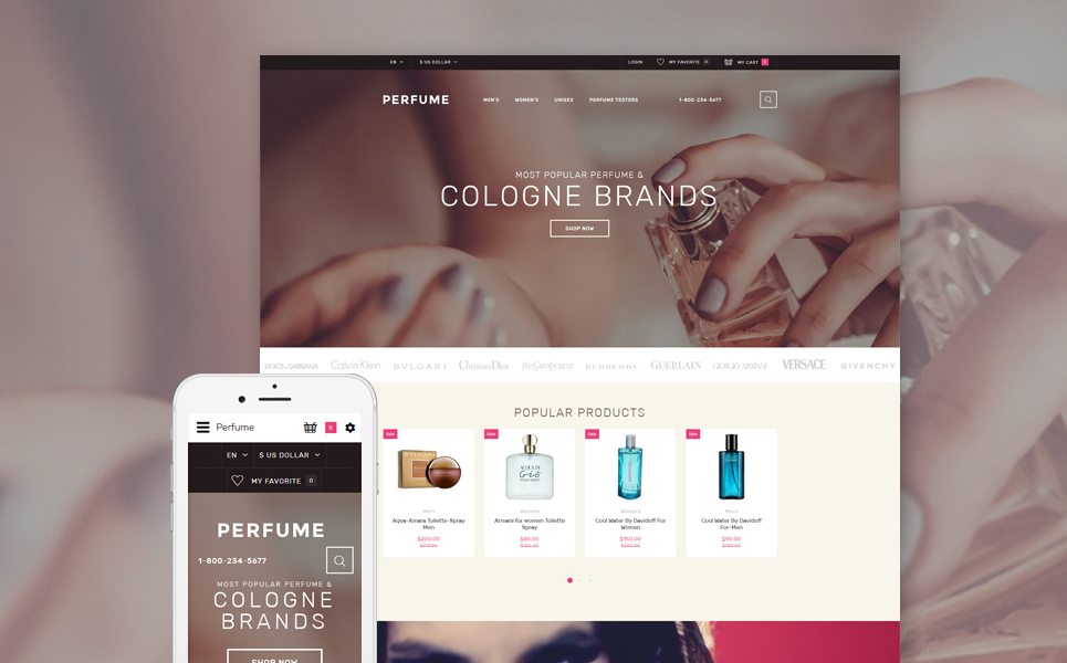 Perfume Shop OpenCart Template New Screenshots BIG