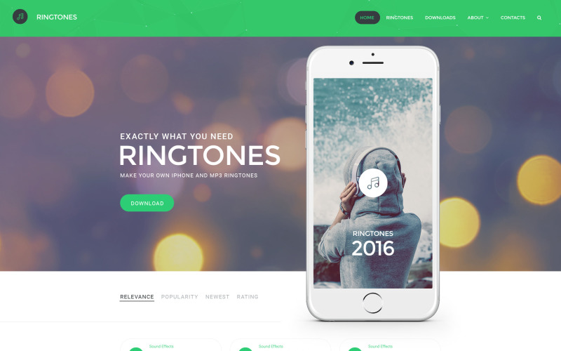 Ringtones Portal Website Template
