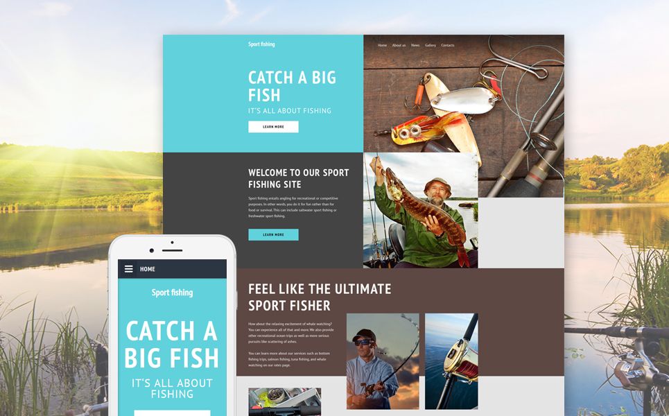 Sport Fishing Website Template New Screenshots BIG