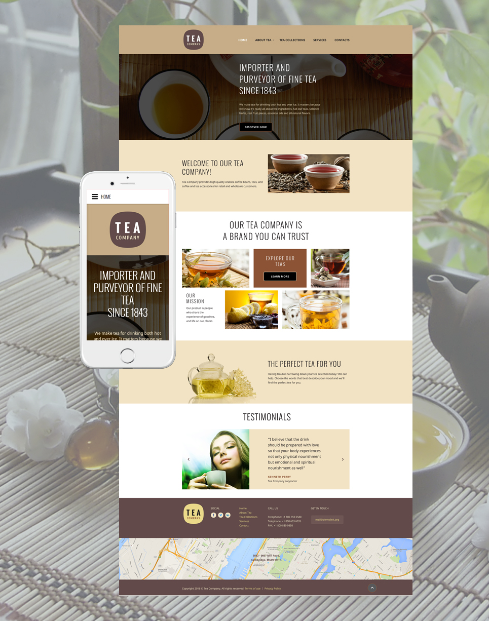 Tea Company Website Template New Screenshots BIG