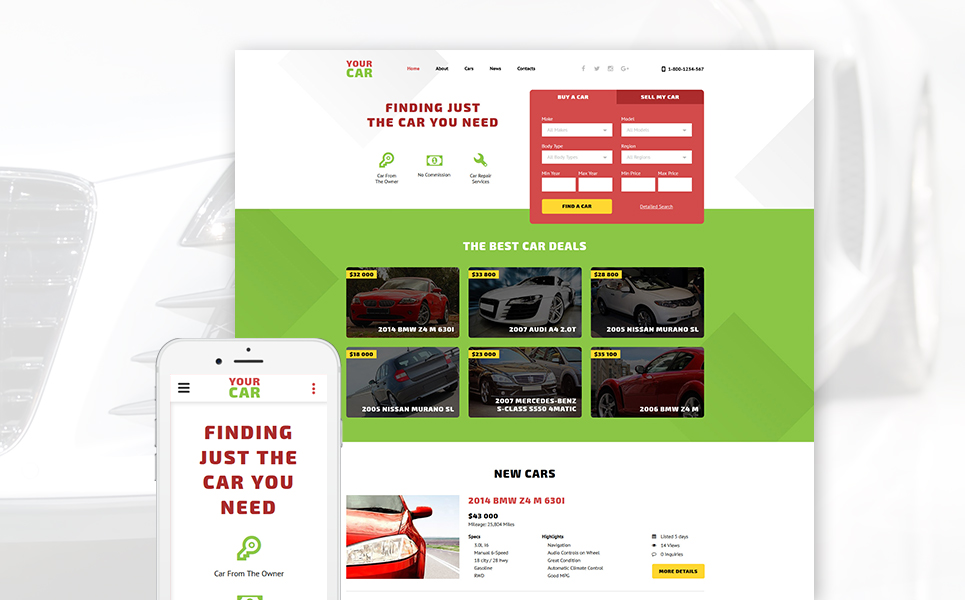 Your Car Website Template New Screenshots BIG