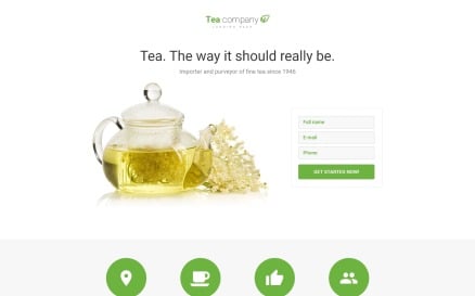 Tea Company - Drink Store Clean HTML Landing Page Template