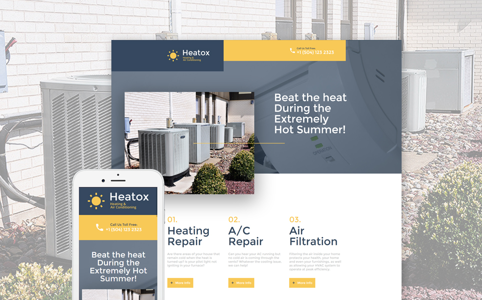 Air Conditioning Responsive Landing Page Template New Screenshots BIG