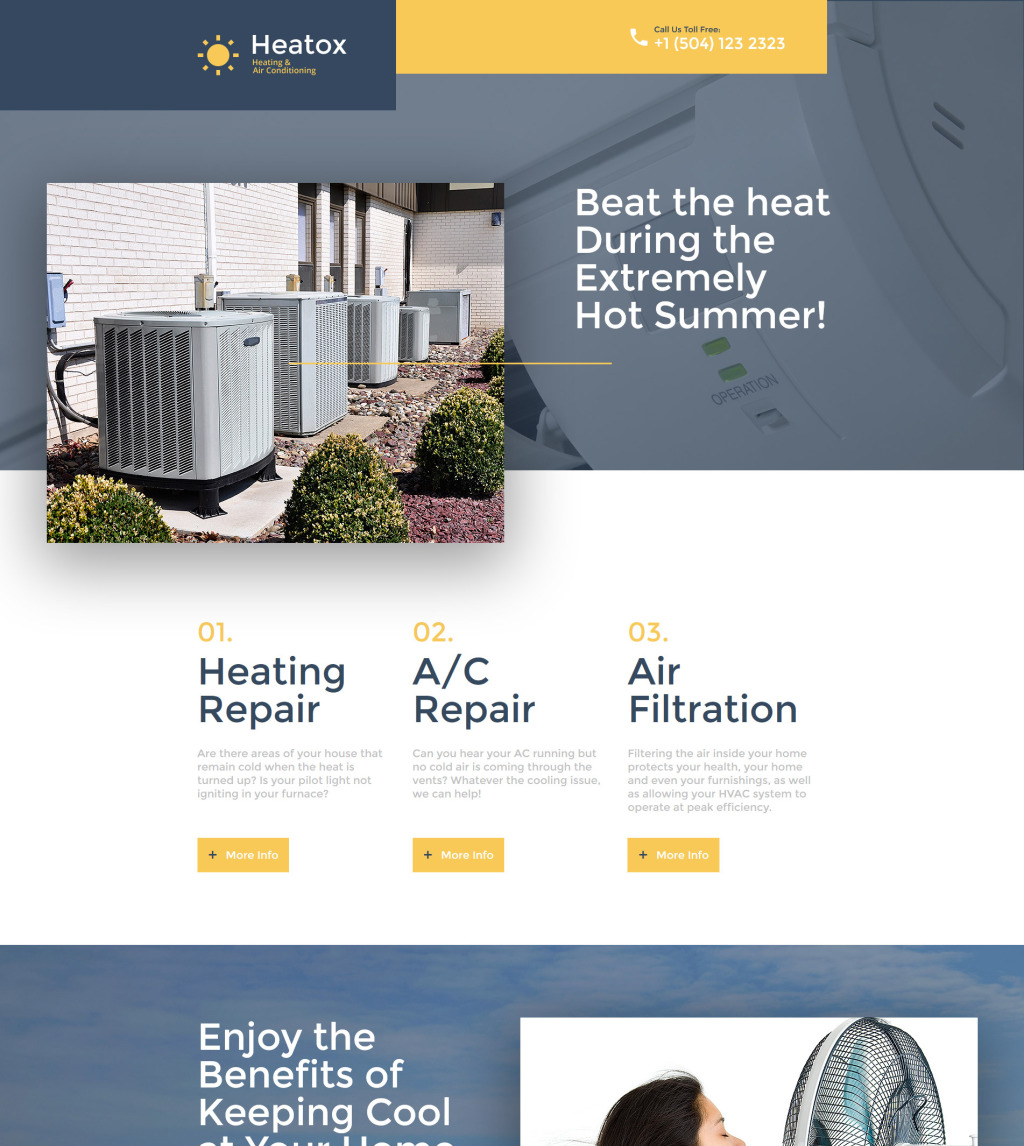 air conditioning landing page template