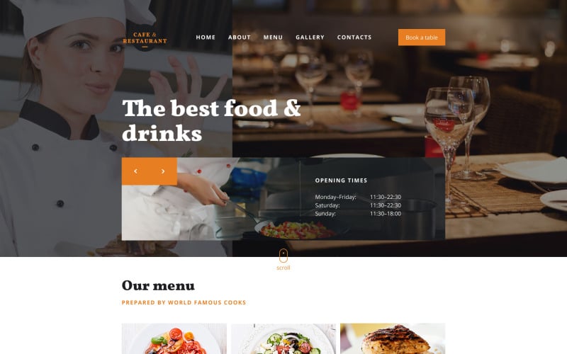Cafe and Restaurant Responsive Website Template