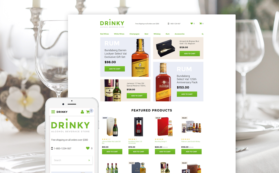 Drinky OpenCart Template New Screenshots BIG
