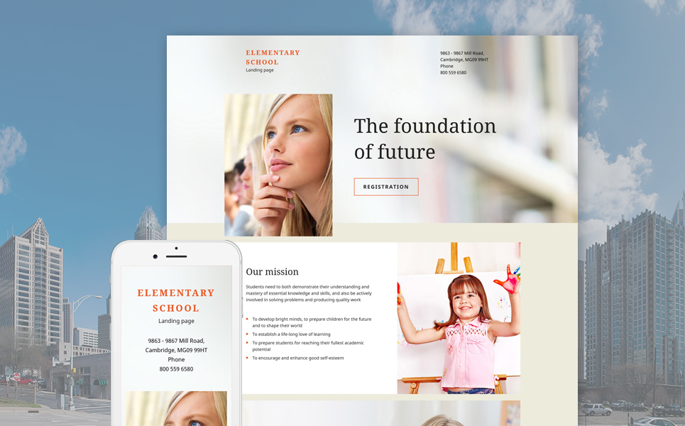 Elementary School Responsive Landing Page Template New Screenshots BIG