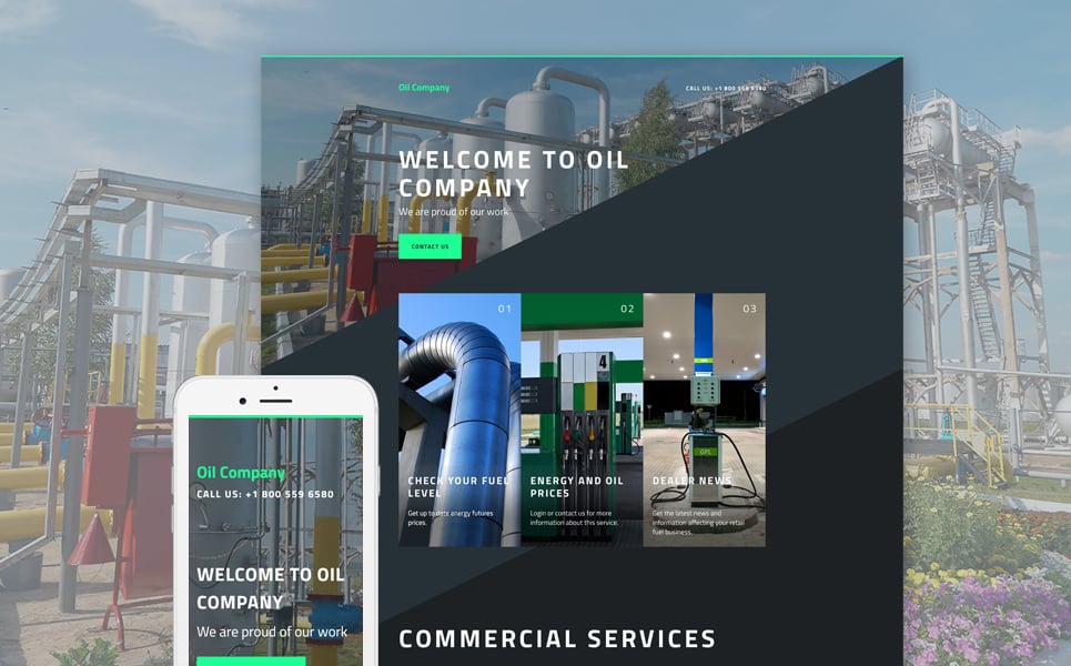 Gas & Oil Responsive Landing Page Template New Screenshots BIG
