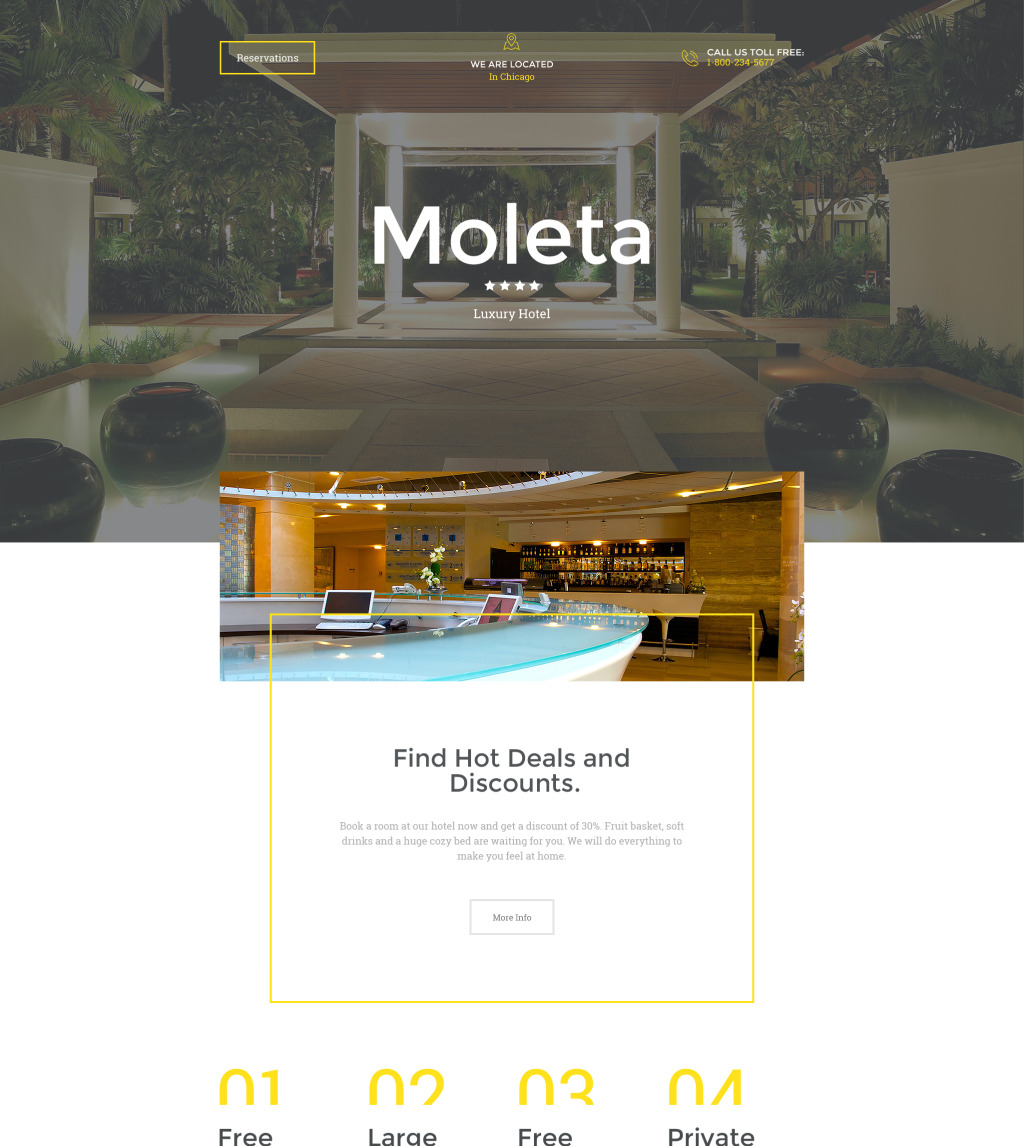Hotels Responsive Landing Page Template #58247