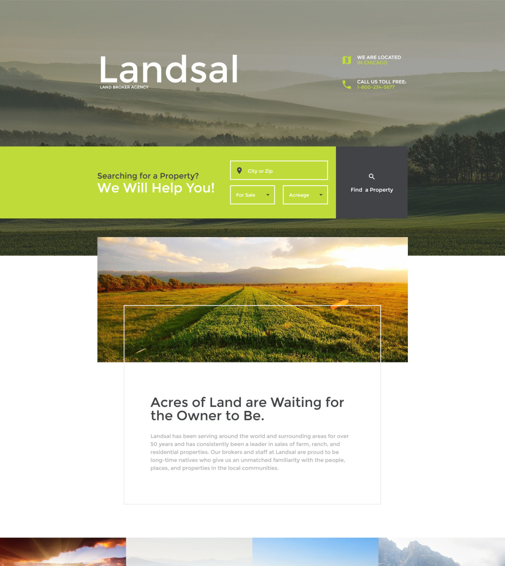 Land Broker Responsive Landing Page Template #58250