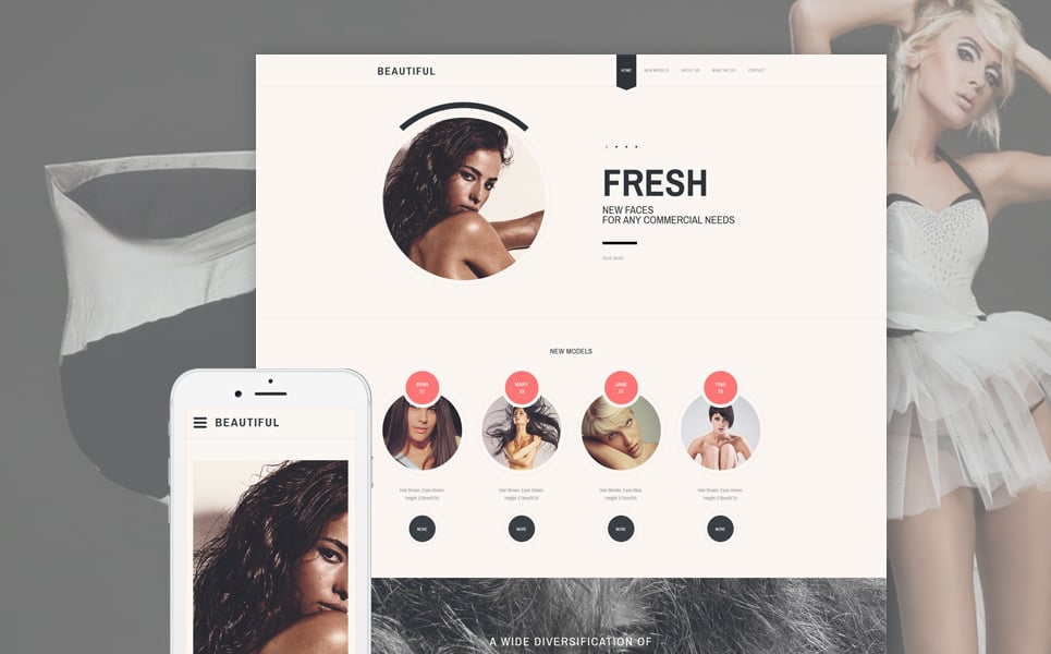 Model Agency Responsive Website Template New Screenshots BIG