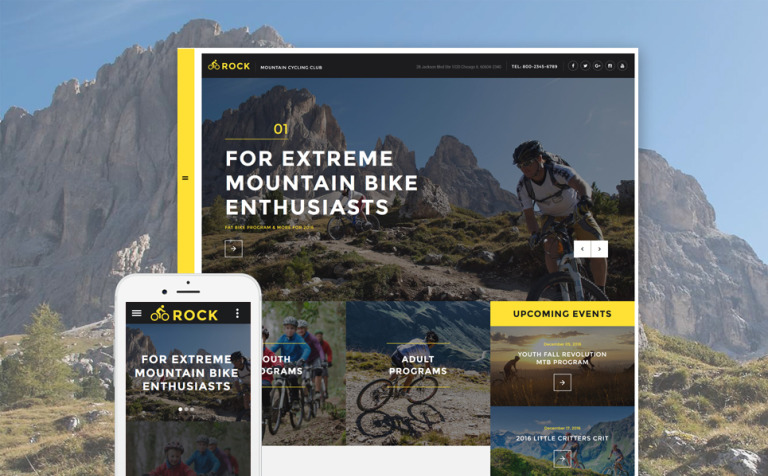 Rock - Mountain Cycling Club Responsive Bootstrap Website Template Big Screenshot Rock - Mountain Cycling Club Responsive Website Template New Screenshots BIG