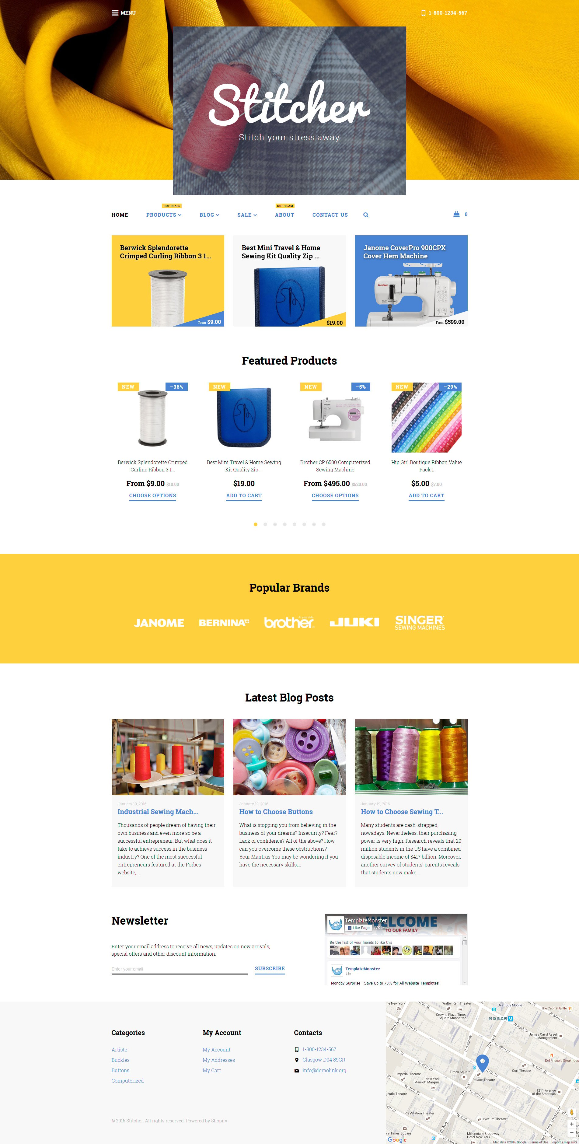 Sewing Supplies Shopify Template