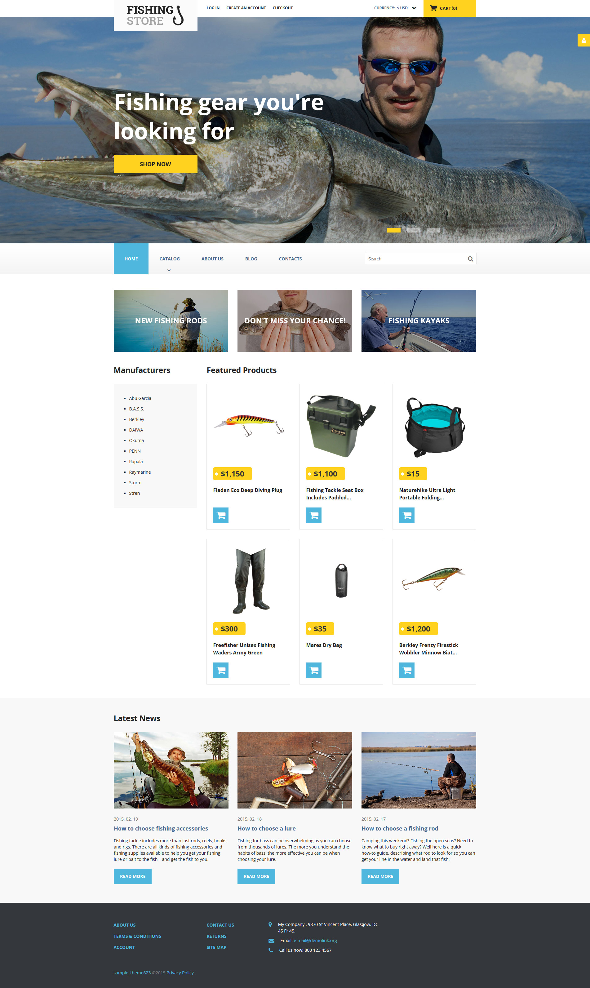 Template VirtueMart para Sites de Pescaria №58215 - captura de tela