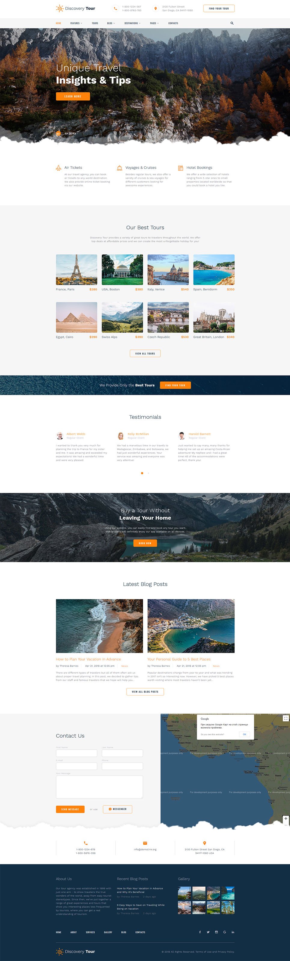 Travel Responsive Website Template #58204