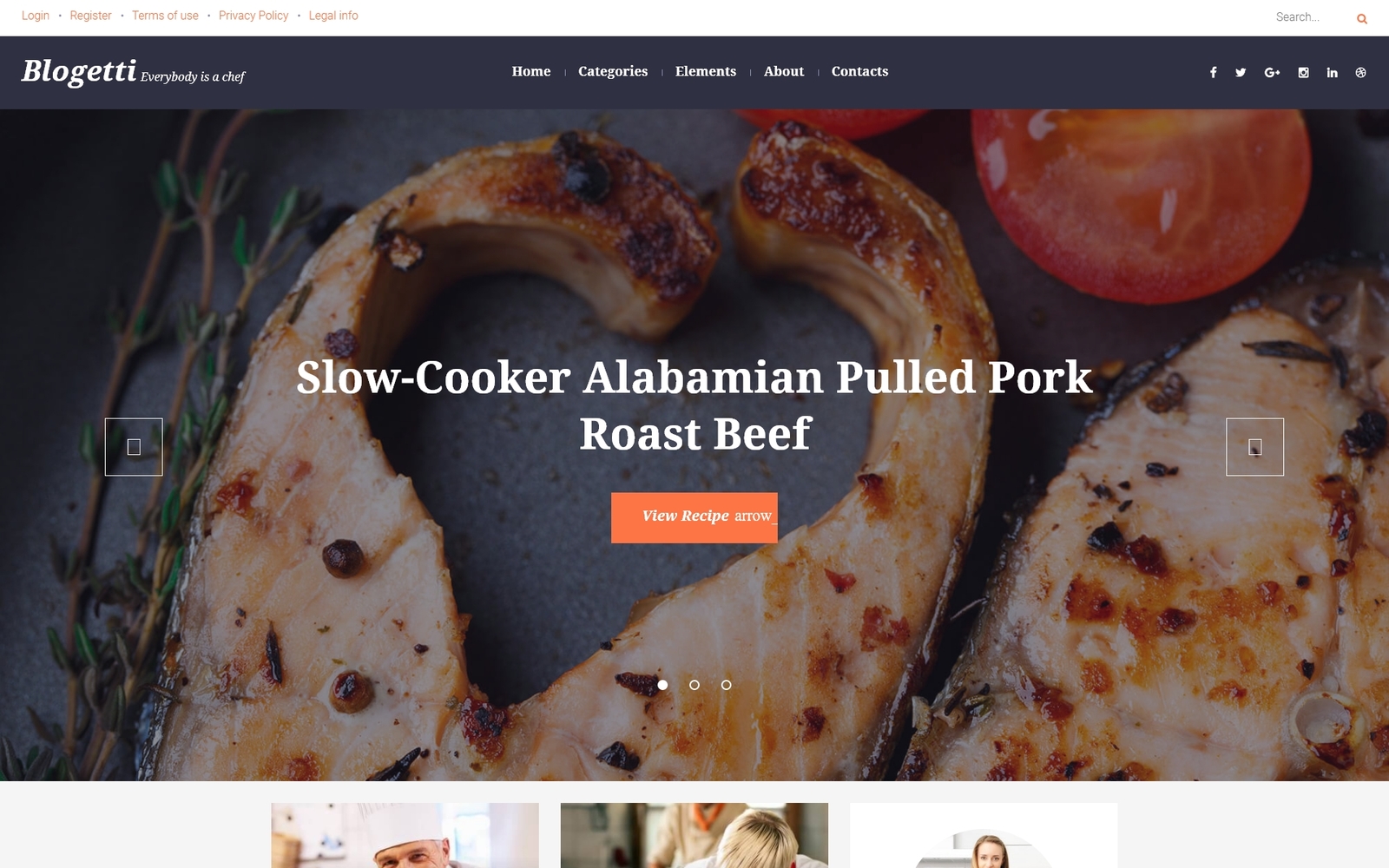 "Blogetti - Restaurant Blog" - адаптивний WordPress шаблон №58395