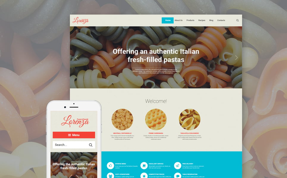 Italian Restaurant Responsive WordPress Theme New Screenshots BIG