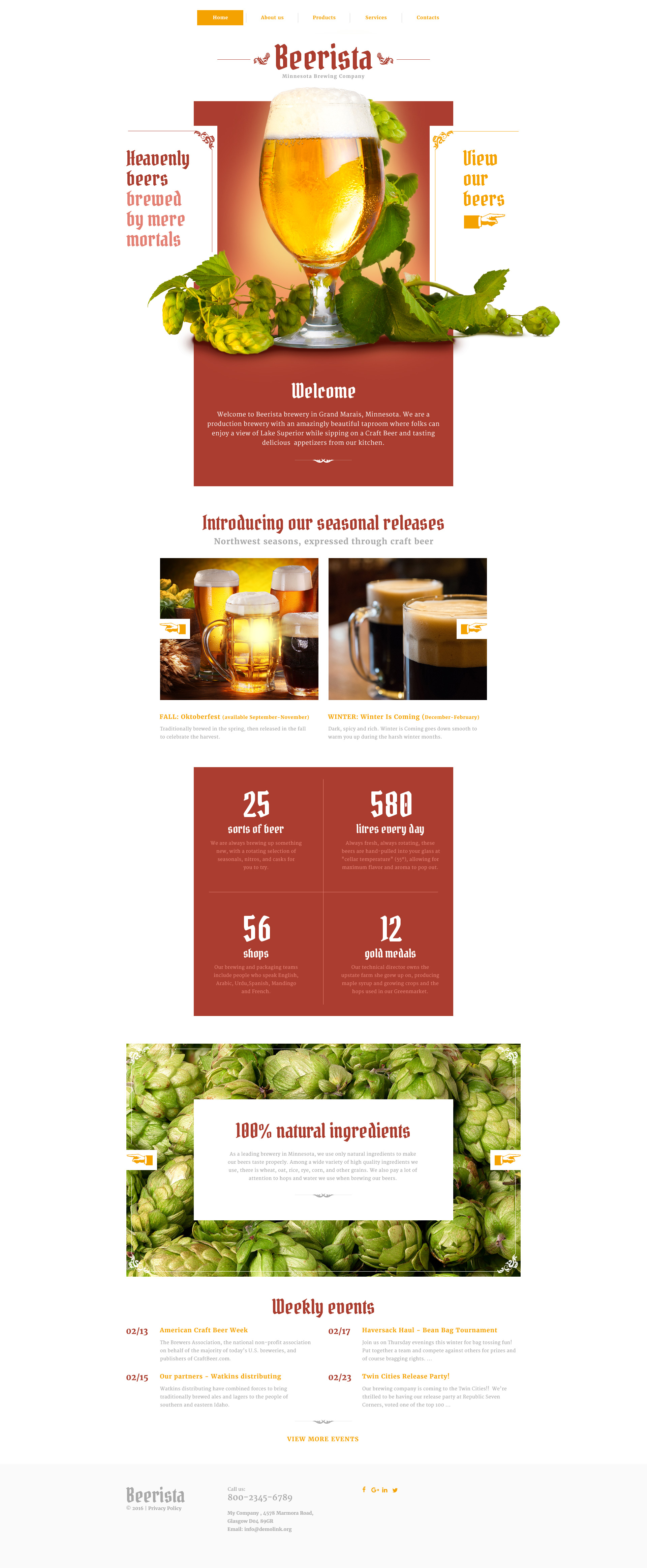Reszponzív Beerista Weboldal sablon 58325