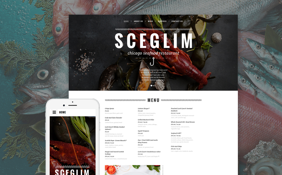Seafood Restaurant Responsive Website Template New Screenshots BIG